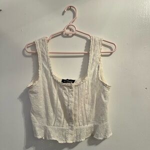 Sleeves White Eyelet Top